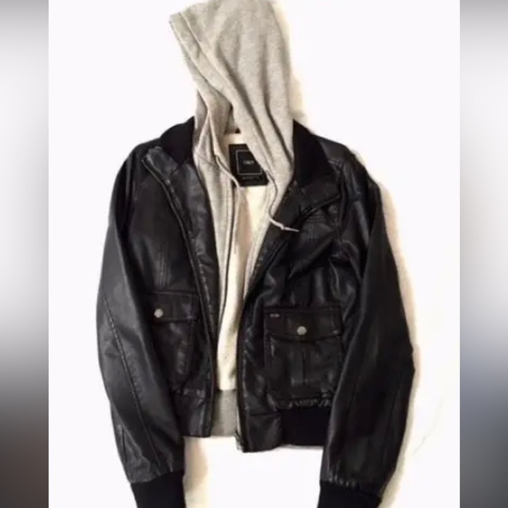 Not the exact same as the picture but very close- black leather jacket